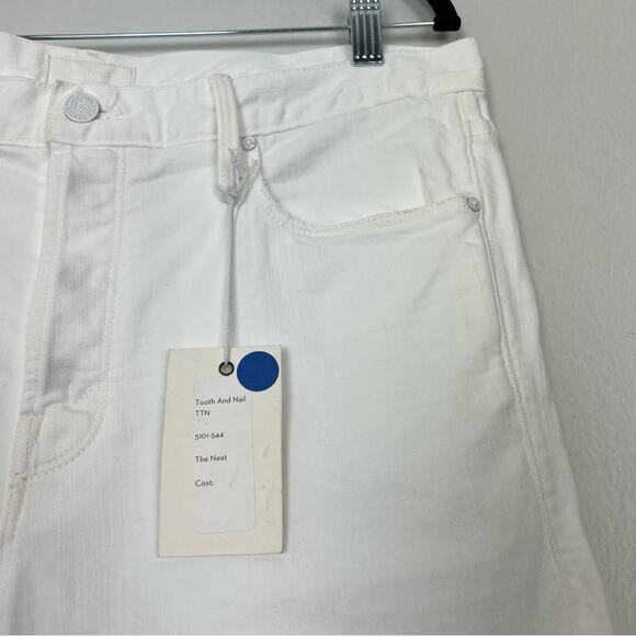 MOTHER MR | NEW Tooth & Nail The Neat White Jeans Straight Leg Neutral Summer 36 - Picture 4 of 13